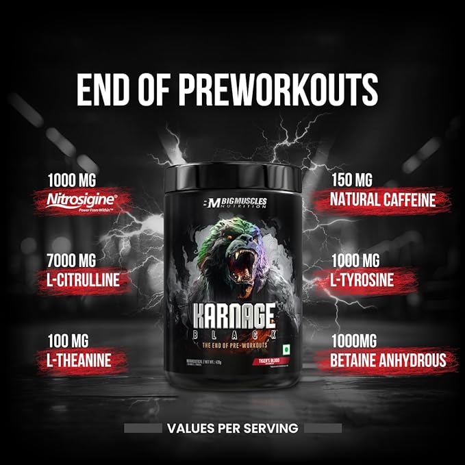 Big muscle Nutrition Karnage black Pre-workout 420g