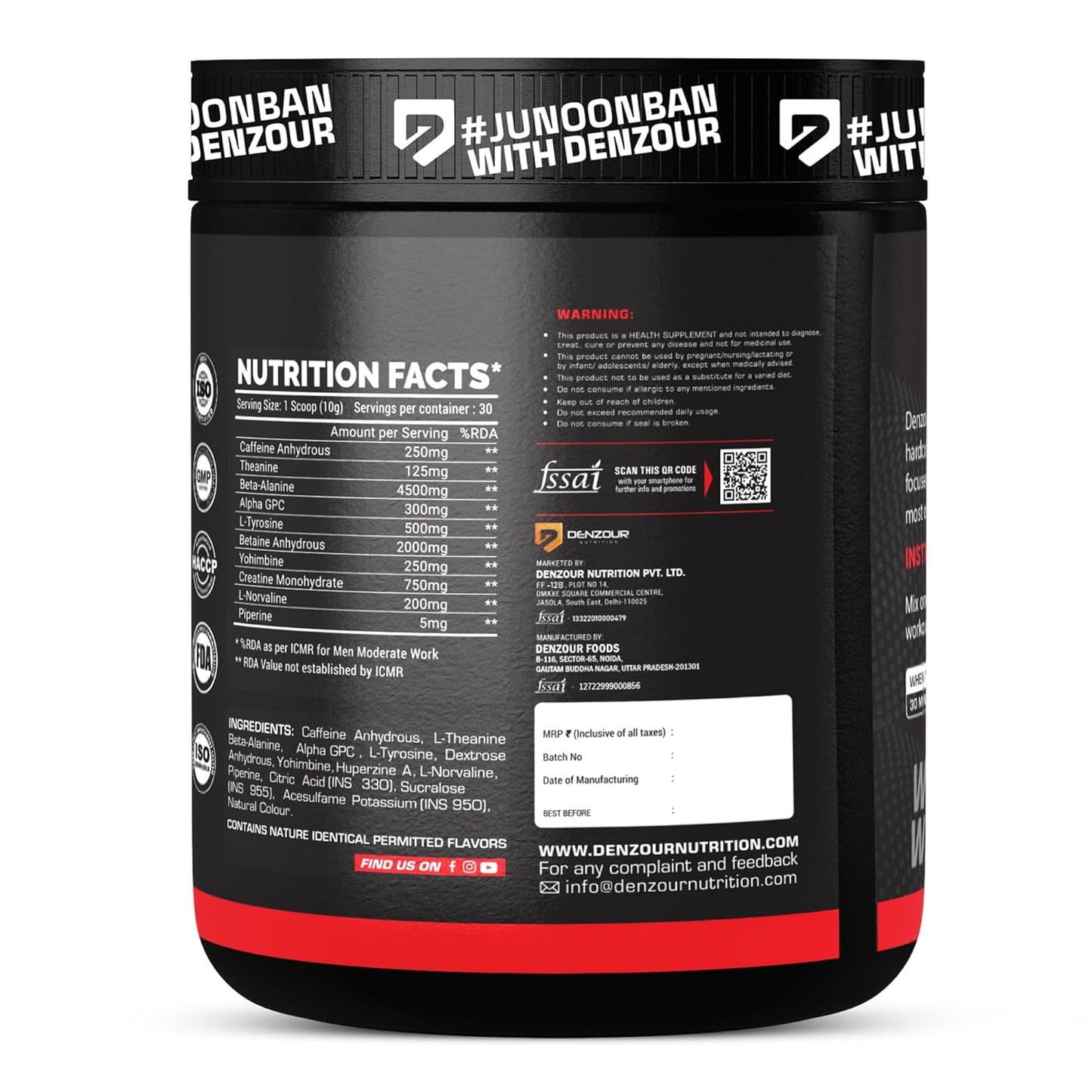 Denzour Nutrition Pre-workout 300g