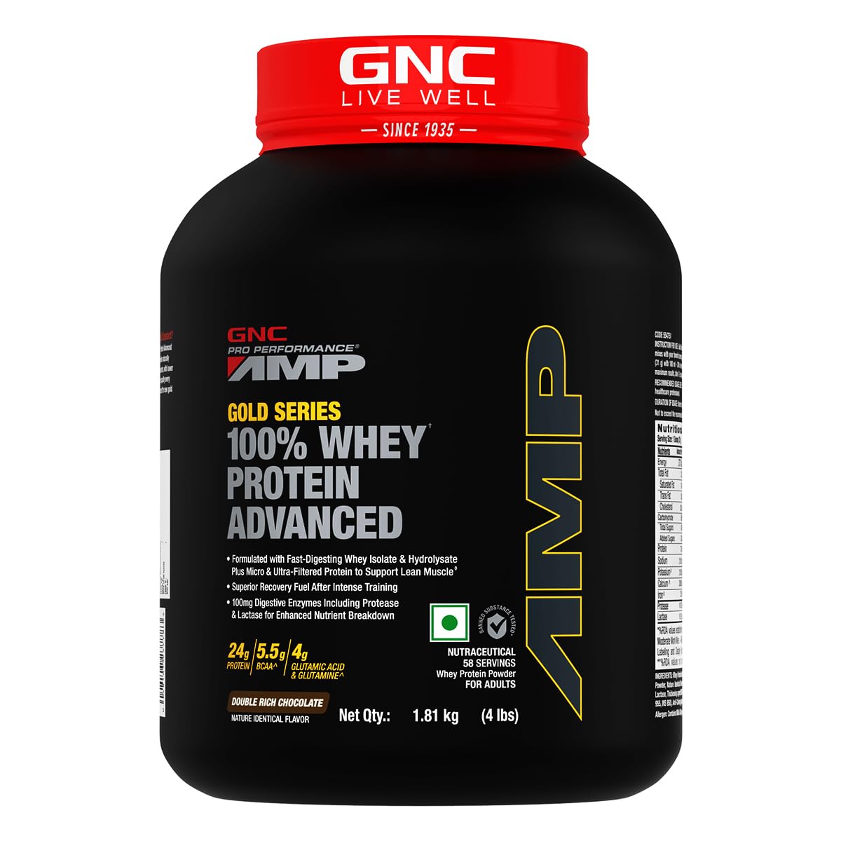 Gnc Amp 100% Whey protein advanced 1.81kg (4 lbs.)