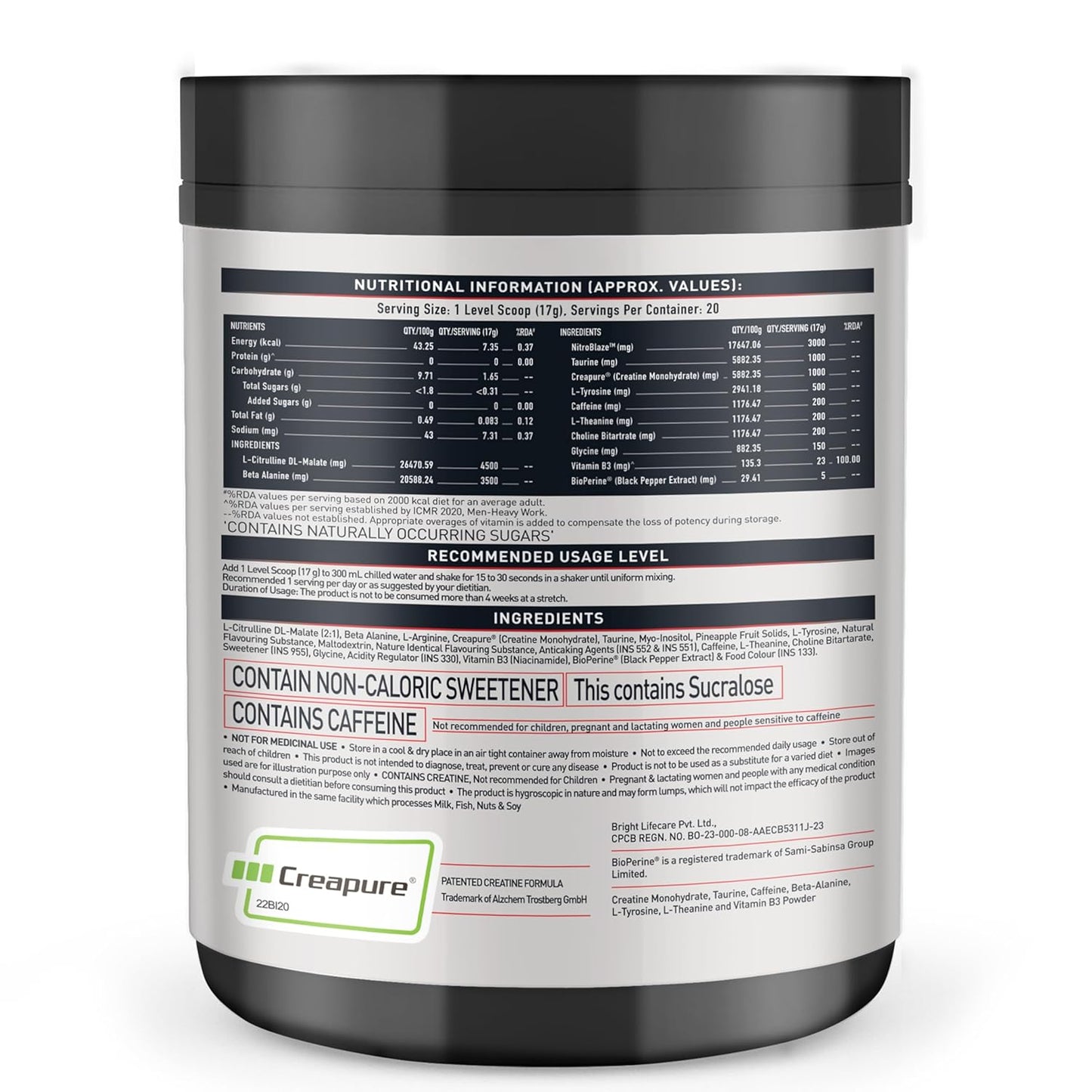 Muscleblaze Wrathx Pre-workout 340g