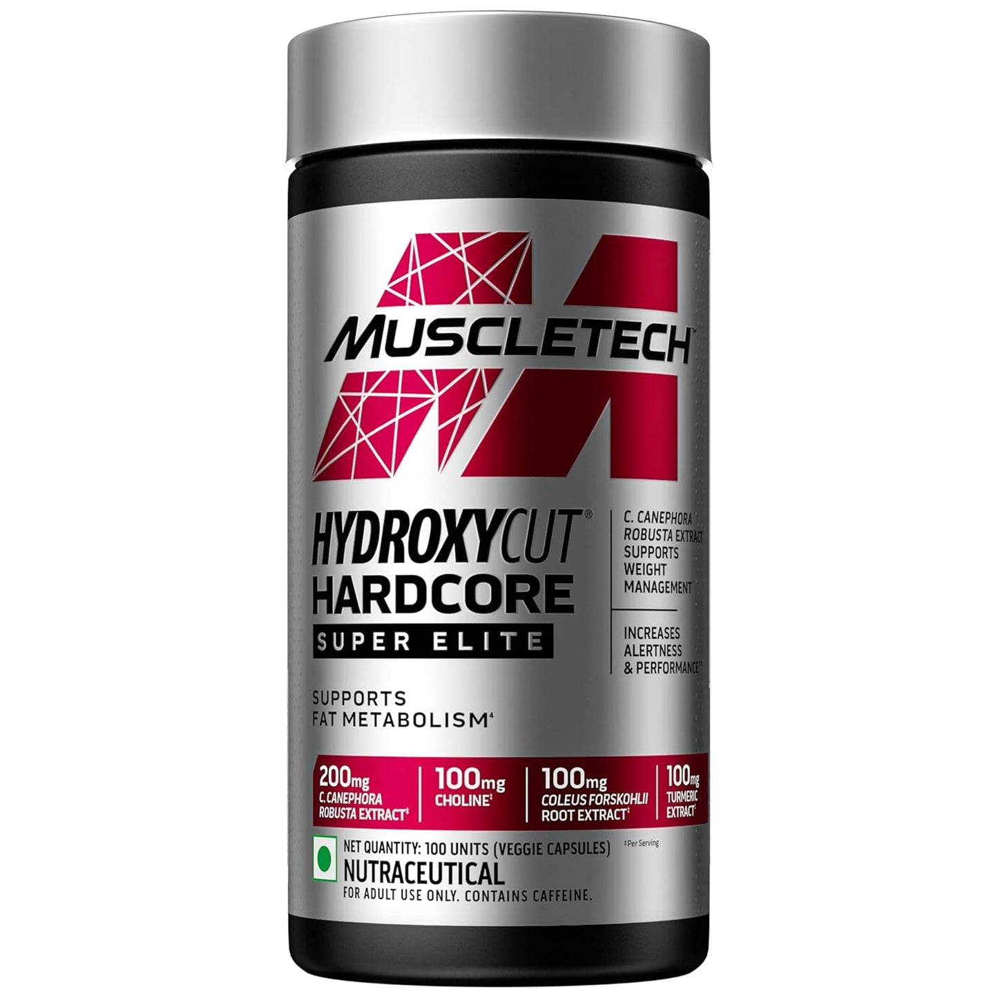 Muscletech Hydroxycut Hardcore super elite Fat Burner (100 Veggie capsules)