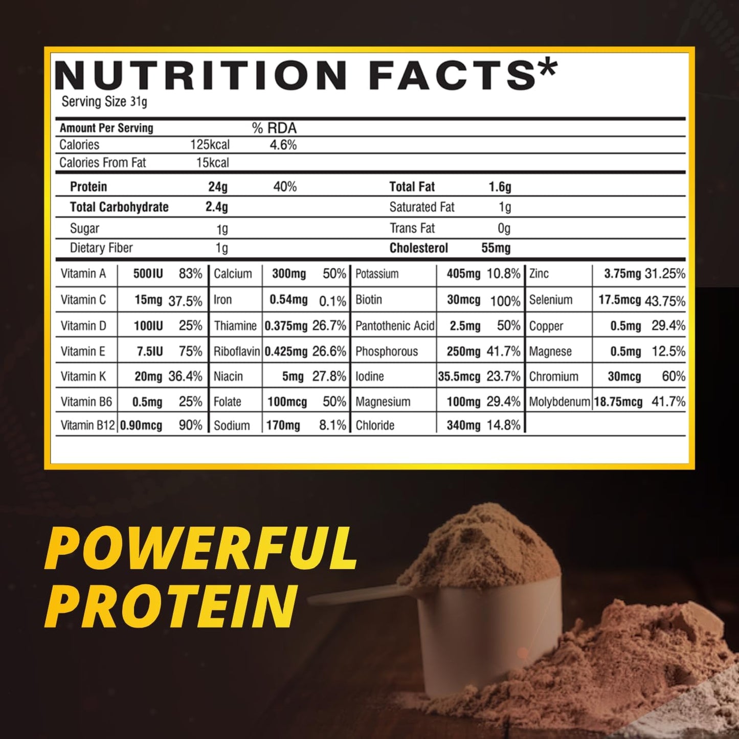 Muscletrail gold standard series Nutrition Value