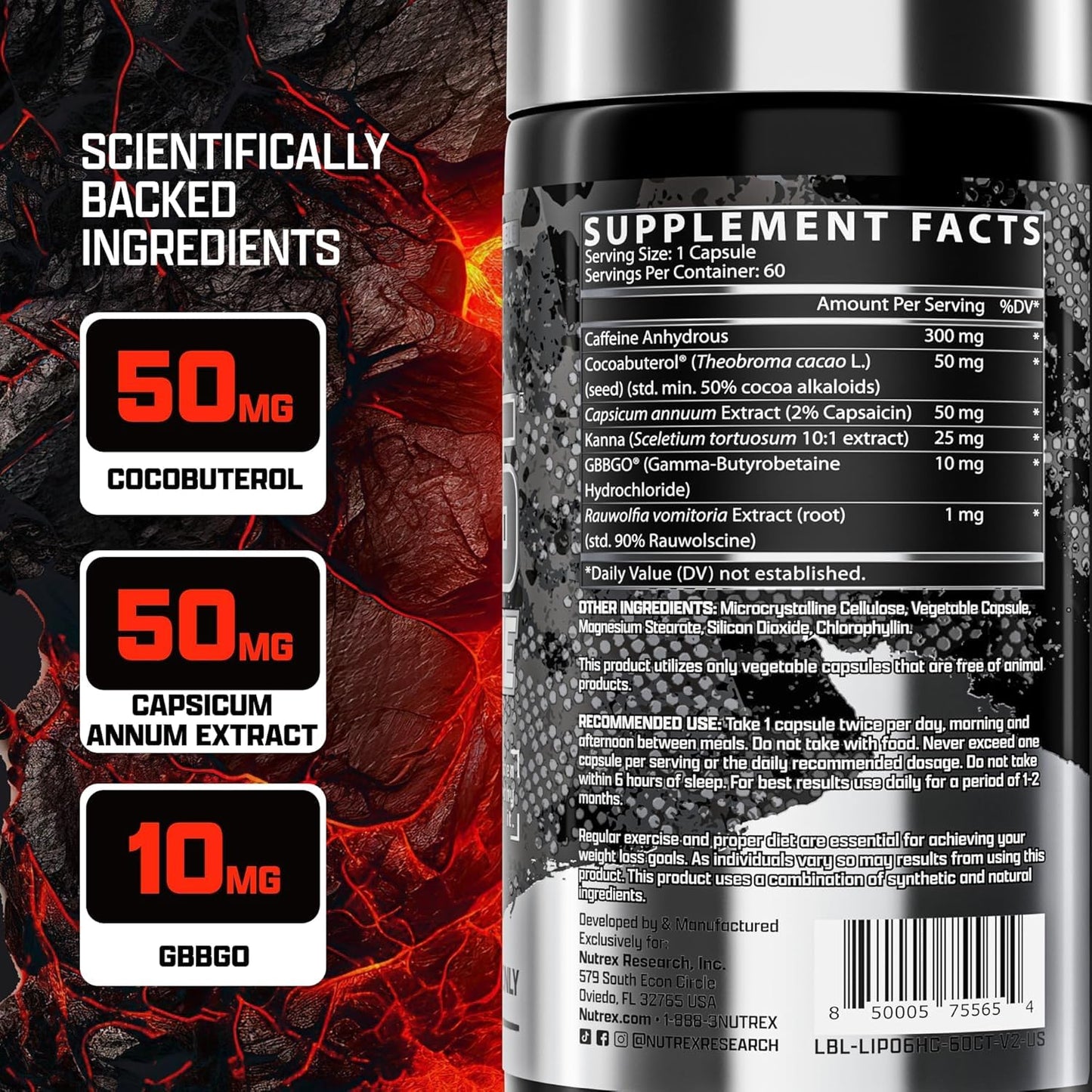 Nutrex Research Lipo6 Hardcore Fat Burner 60 caps