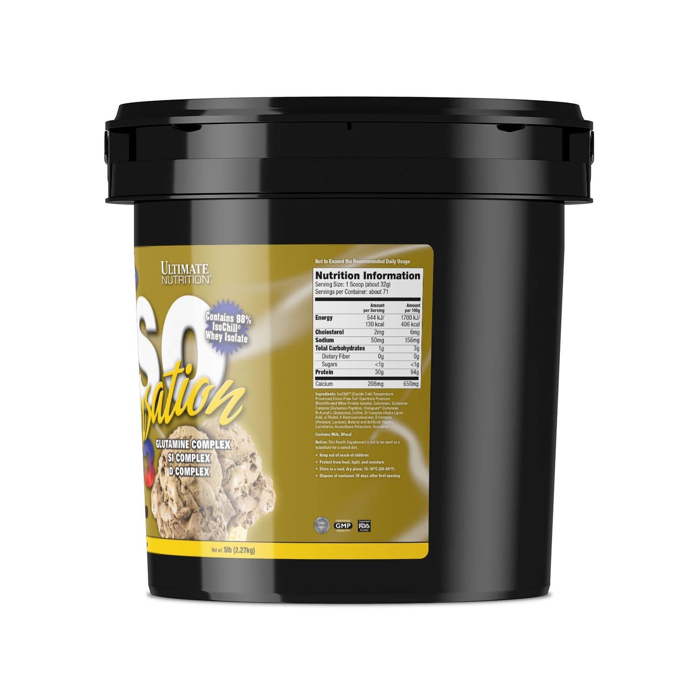 Ultimate nutrition iso sensation 5lb (2.27kg) Nutrition Value