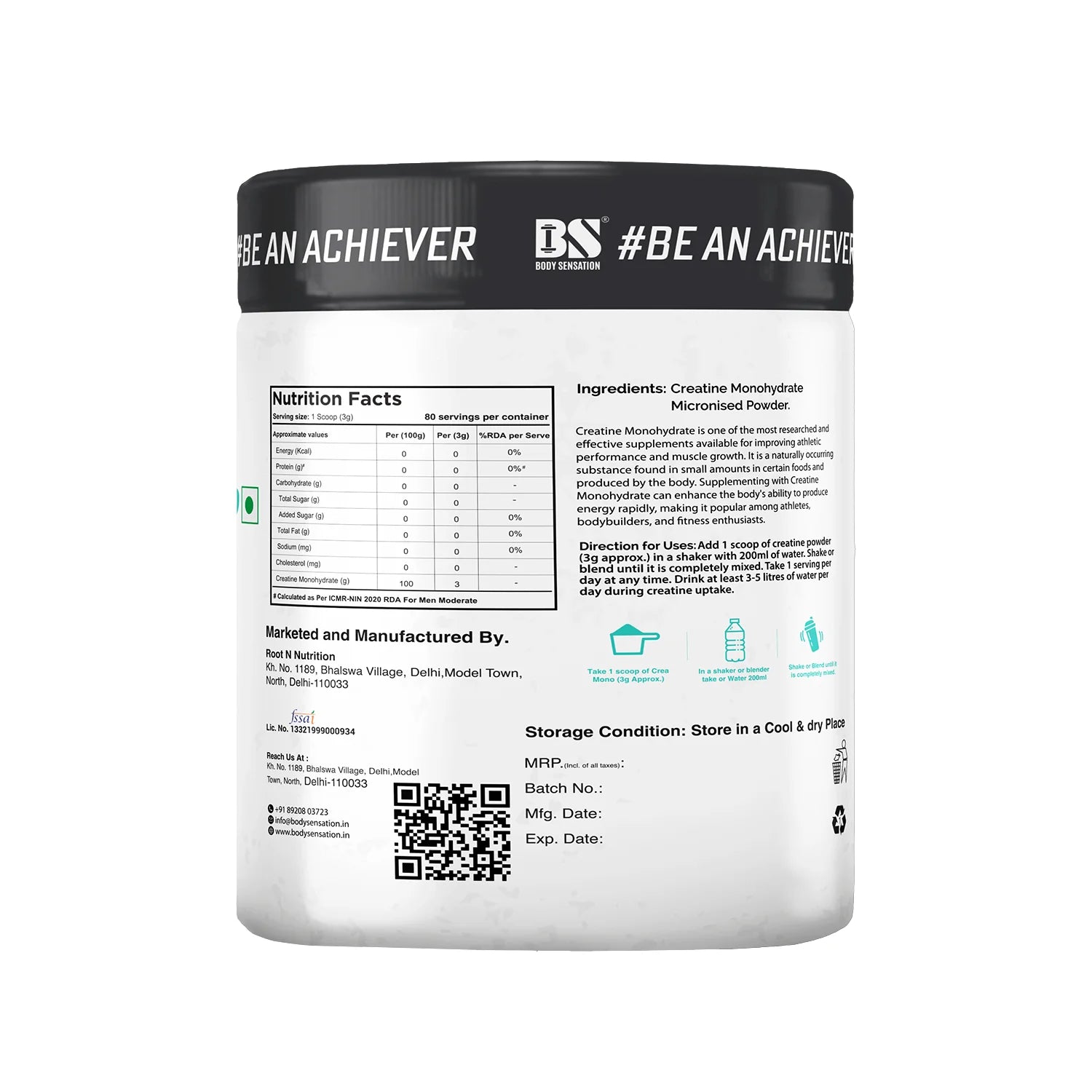 Body sensation Creatine Monohydrate 240g