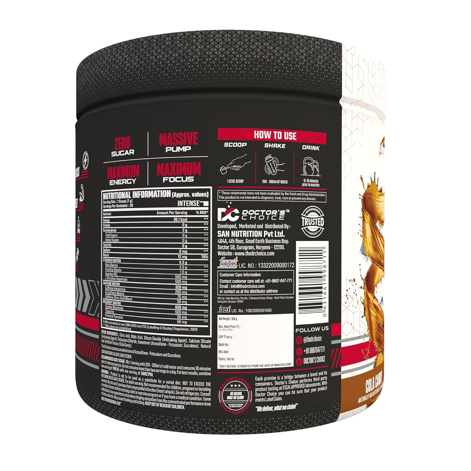 Doctor's Choice Pre X5 Pre-workout 350g
