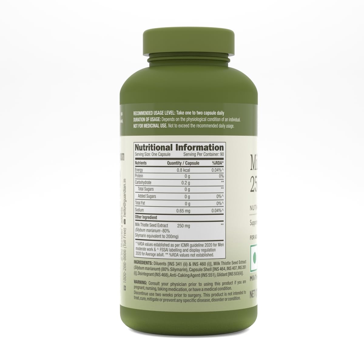 Gnc Milk Thistle 250mg (90 capsules)