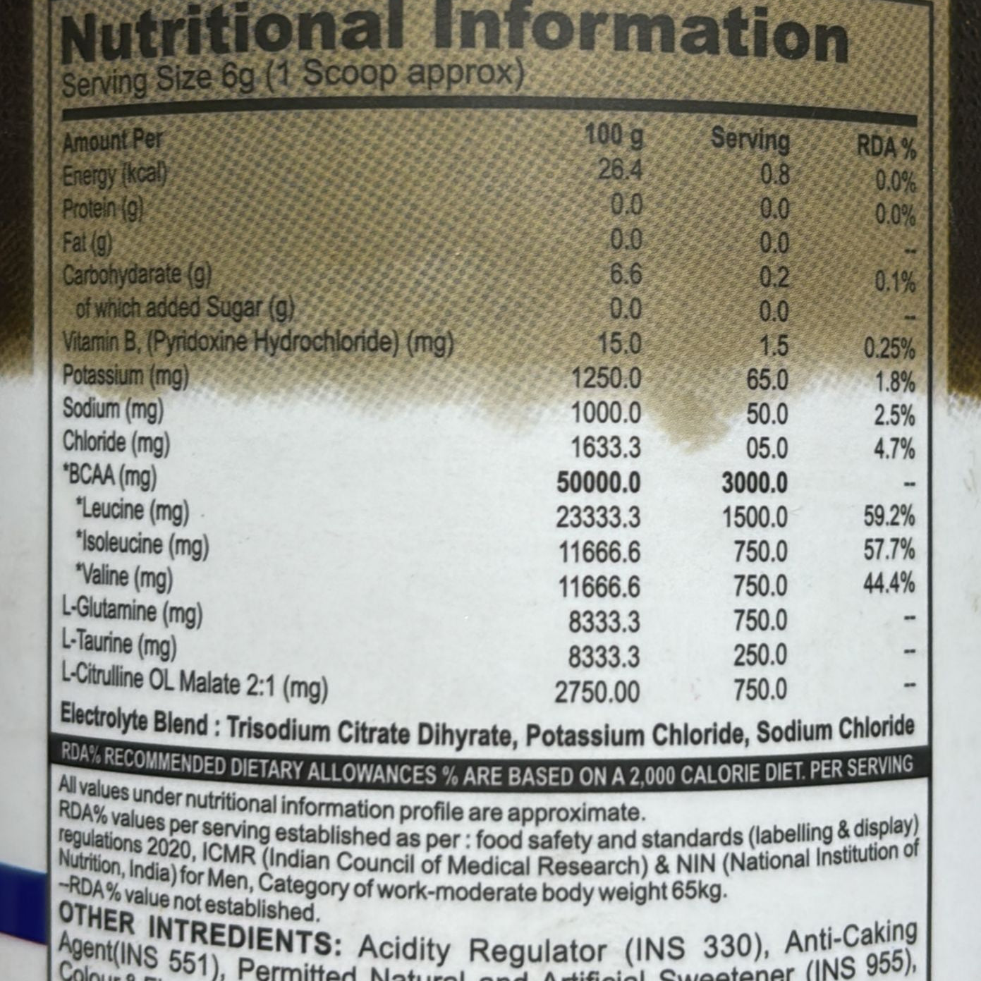 Hungry nutrition Bcaa 180g