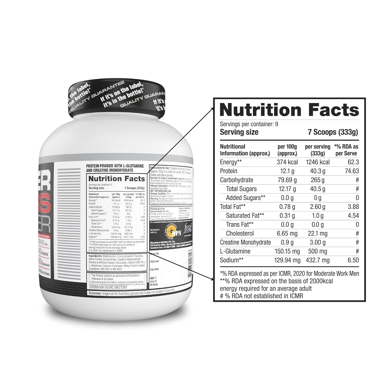 Labrada Super mass gainer 3kg (6.61 lbs.) Nutrition Facts
