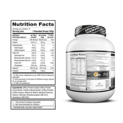 Labrada Turbo whey 1.8kg (4 lbs.) Nutrition Value