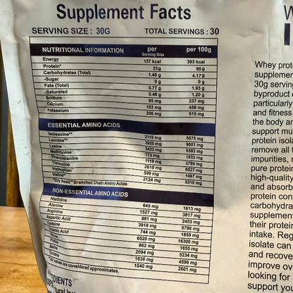 Legend Whey Protein Isolate Nutrion Value