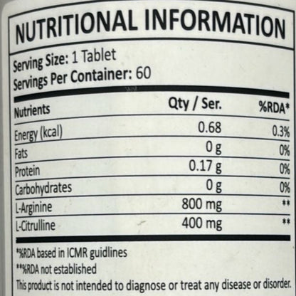 Lion Labz L arginine+citrulline 60 Tablets 