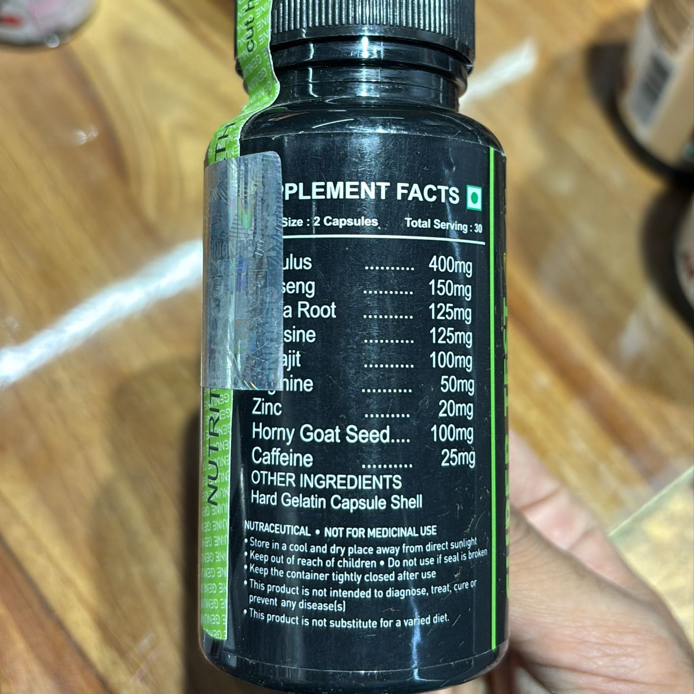 MediGreen Super Test Gold 60 Veggie Capsules 