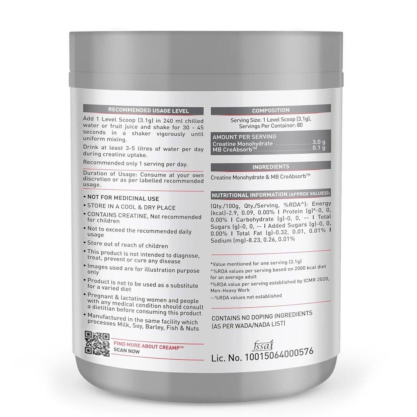 Muscleblaze Micronised Creatine monohydrate 250g