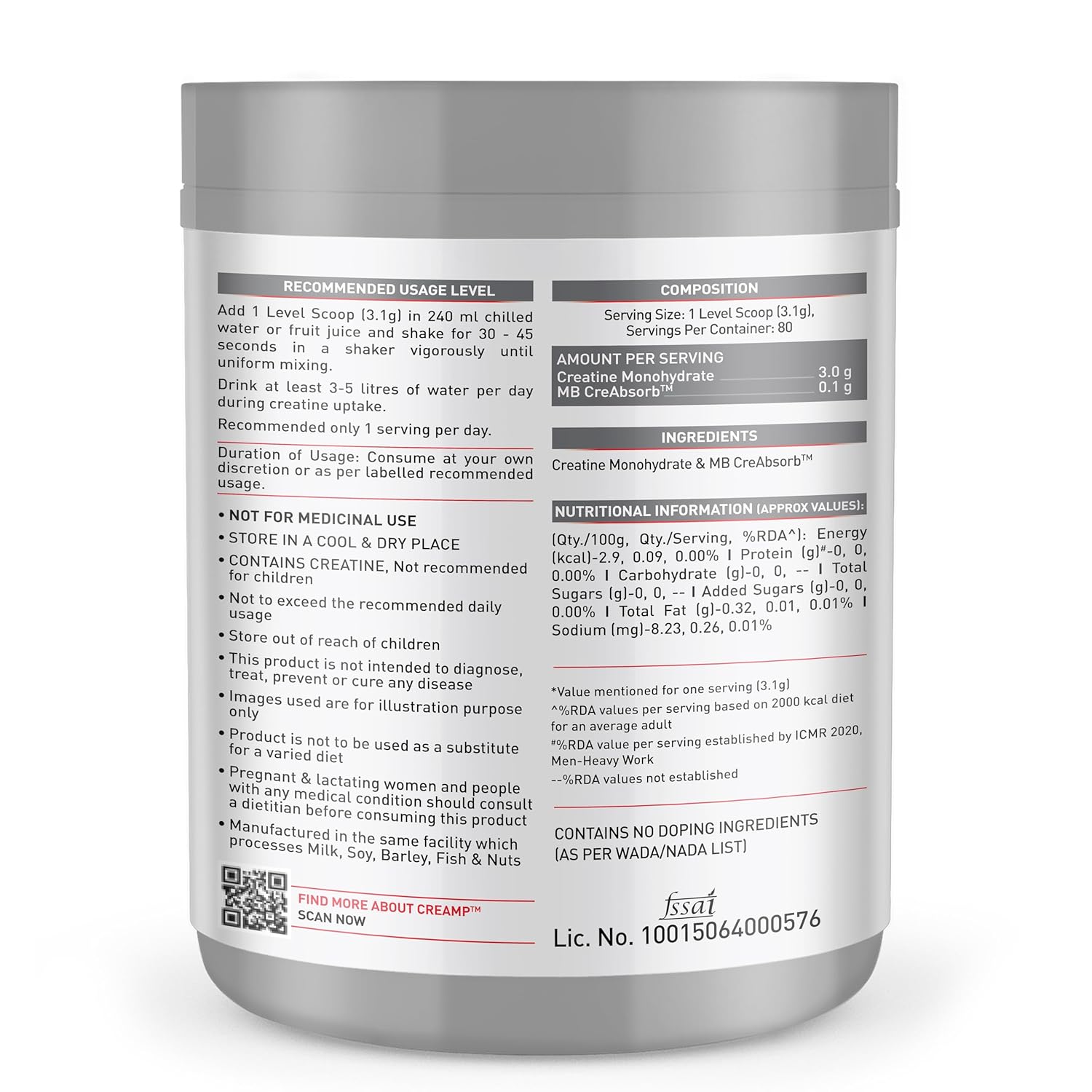 Muscleblaze Micronised Creatine monohydrate 250g