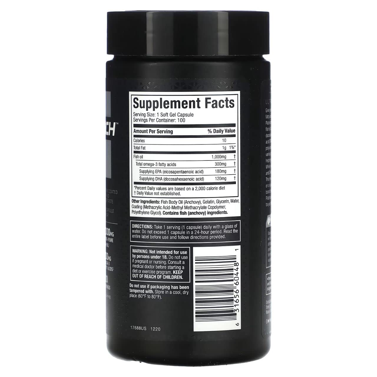 Muscletech 100% Fish Oil (100 softgel capsules)