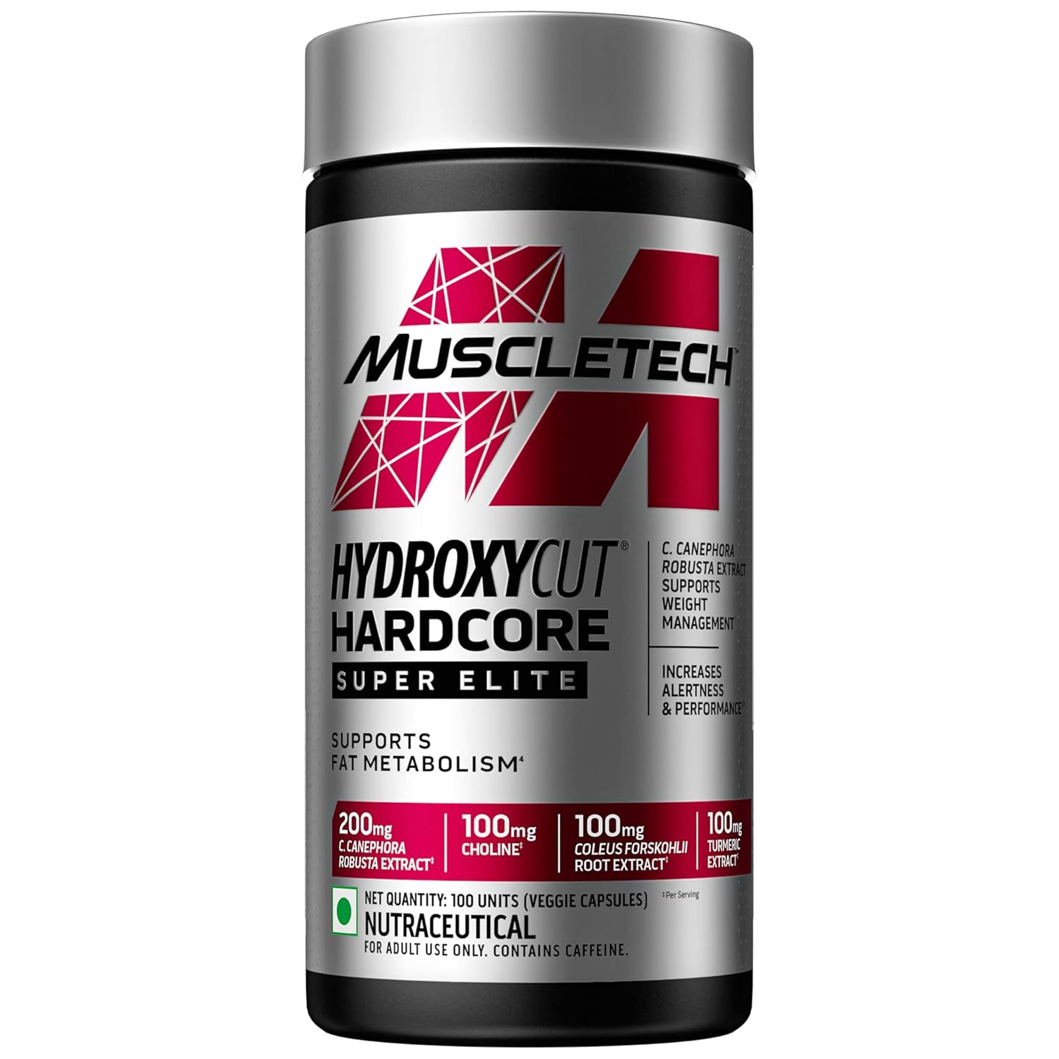 Muscletech Hydroxycut Hardcore super elite Fat Burner (100 Veggie capsules)