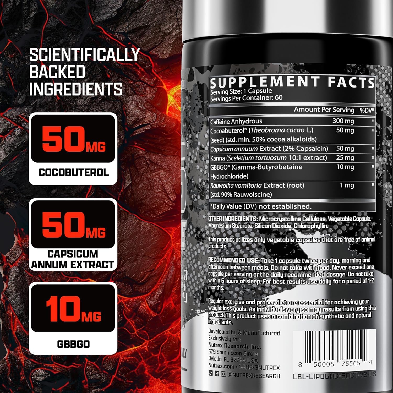 Nutrex Research Lipo6 Hardcore Fat Burner 60 caps