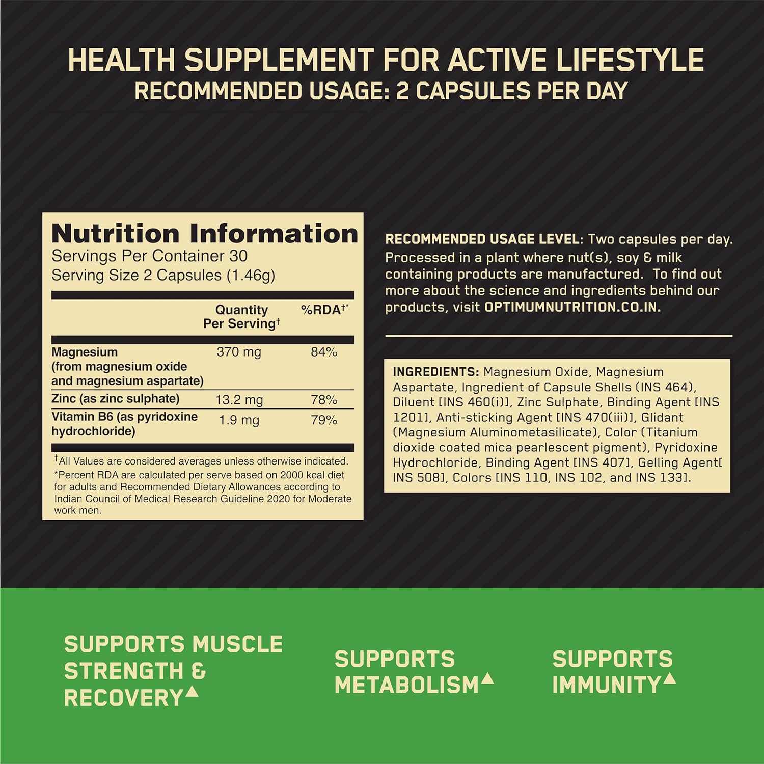 On Zinc Magnisium Aspartate 60 capsules 