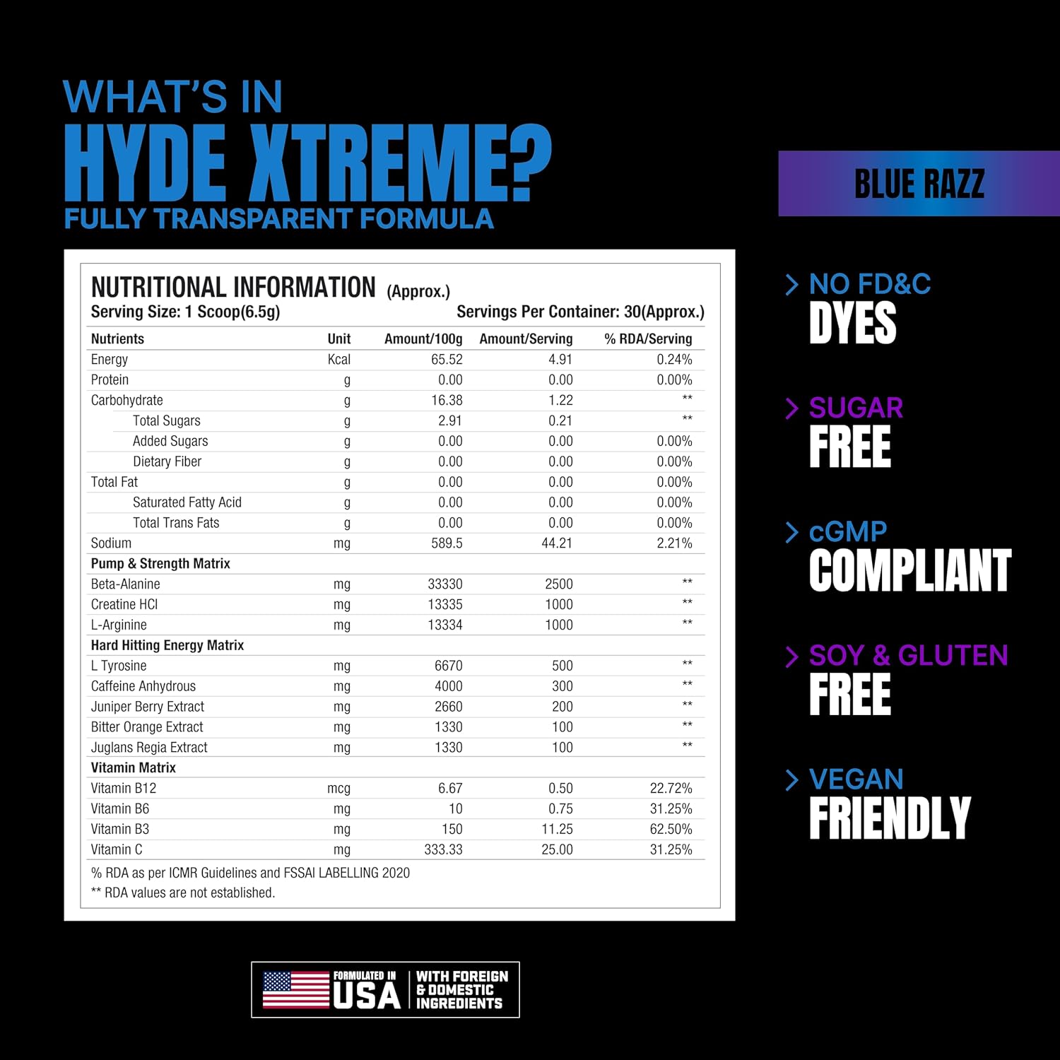 Prosupps Hyde extreme Pre-workout 195g (6.87oz)