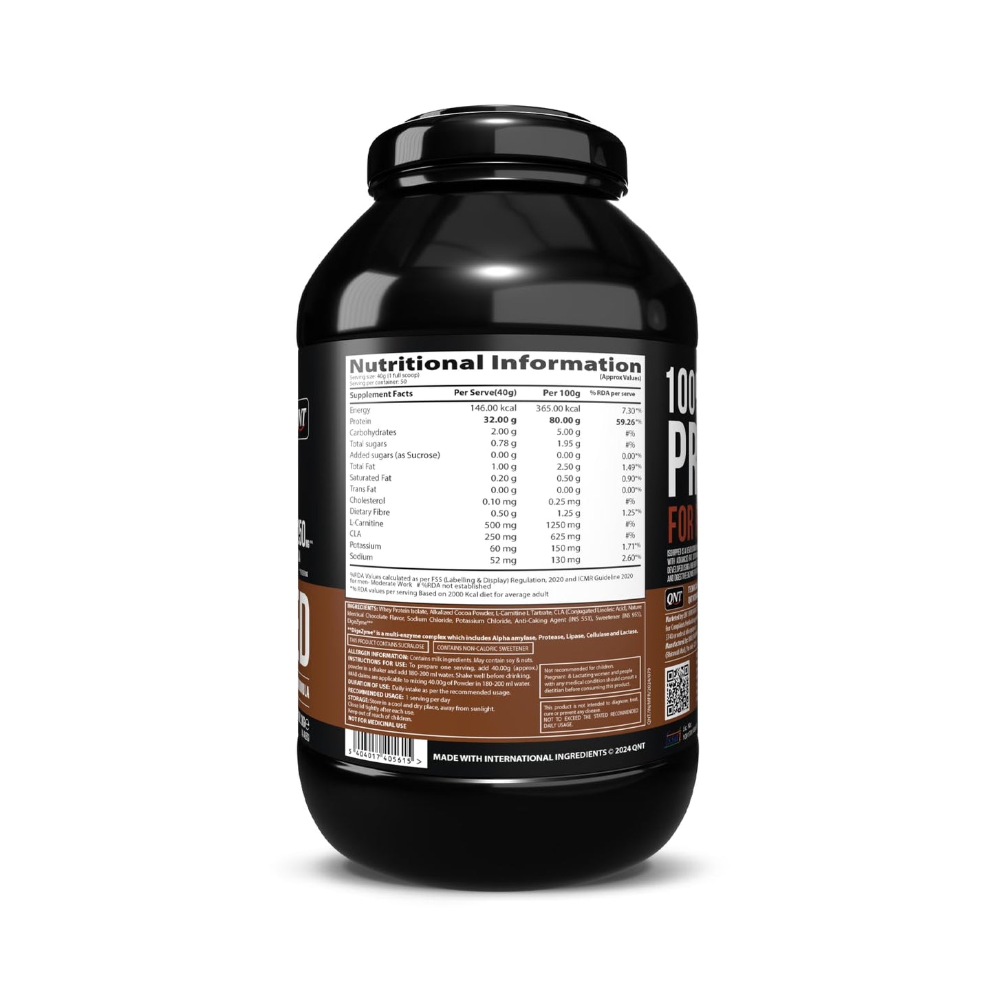 QNT ISO Ripped Whey Protein Isolate Powder 2kg Nutrition Value